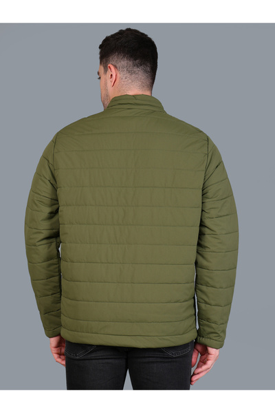 Fort Collins By Styli Men Olive Green Padded Bomber Jacket