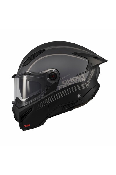 AXXIS Ghostfighter SV Bitone C12 Dark Grey Motosiklet Çene Açılır Kask