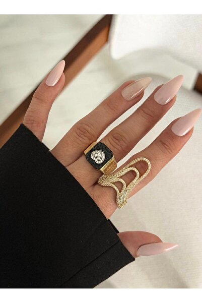 Venus Design Çelik Taşlı Yüzük Seti ( Ayarlanabilirdir )