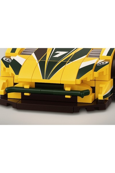 OEM Sports Car Building Set with Pull-Back Mechanism, 243 Pieces - Yellow (At Lightning Speed) 6+
