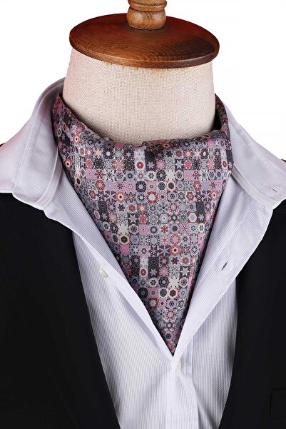 Kravatkolik Multi-Colored Mosaic Motif Pattern Men's Scarf Ascot K666
