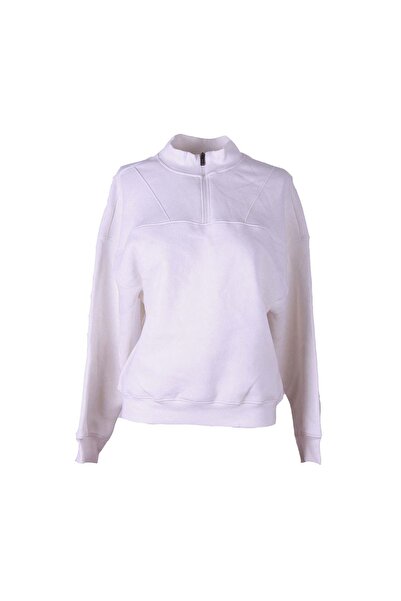 trender guler ridicat Hanorac pentru femei Ecru cu fermoar tricou 26KL71S95008