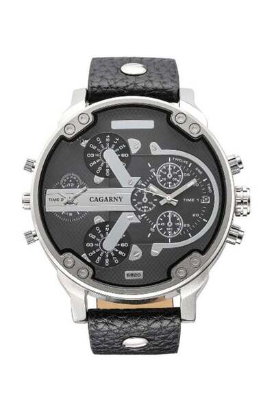 Cagarny ساعة رجالية جلدية تناظرية 6820
