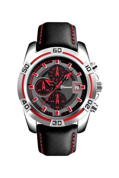 Elanova ساعة يد جلدية تناظرية للرجال EL13
