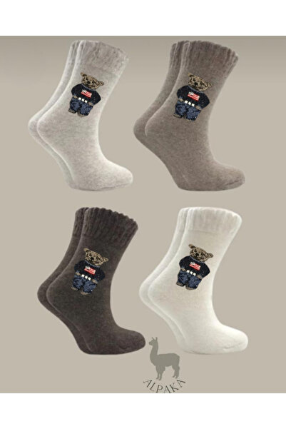 ragistore 4-Piece Teddy Bear Women's Alpaca Wool Winter Thick Socks