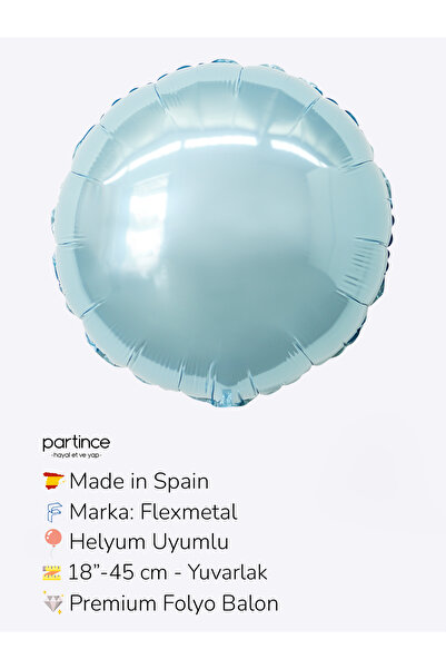 partince 18″ – 45 cm Yuvarlak Folyo Balonlar Paket İçi 1 Adet