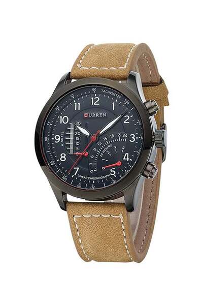 Curren Men's Leather Analog Quartz Watch 8152 - 35 mm - Brown
