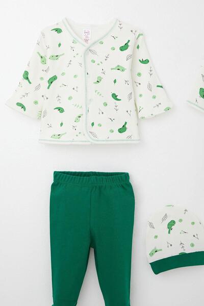 Breeze Baby Girl Hospital Release 8-Piece Spring Themed Cute Little Sparrow Patterned 0-3 Months, Ecru