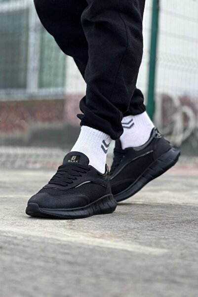 Mhoda Shoes Rlx062 Men's Lace-Up Knitwear Casual Sports Shoes Tst - Black