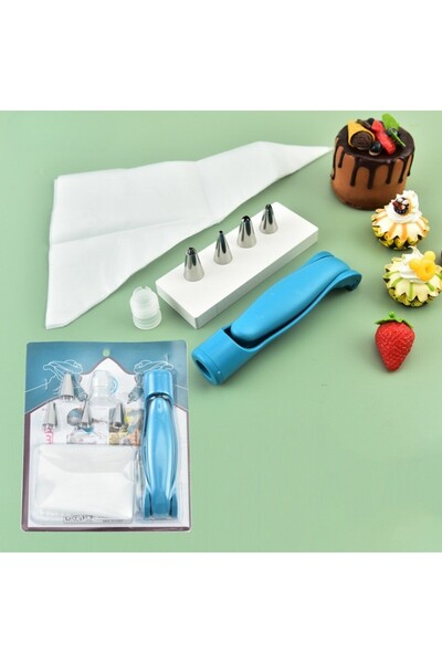 Flippy Set accesorii pentru decorarea torturilor, 5 capete cu model, 21,7 × 18,8 cm, albastru