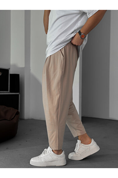 BYBASICMAN Beige Slim Basic Shalwar Tracksuit Ke-1021