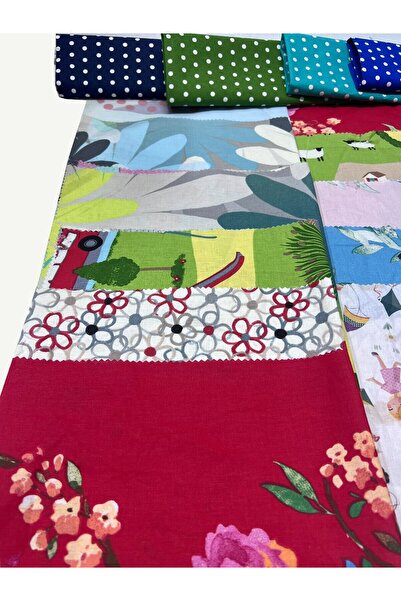 Yiğit Kumaş قماش بوبلين منقوش، قطعة 40×50 سم، 23 قطعة من أقمشة الباتشورك