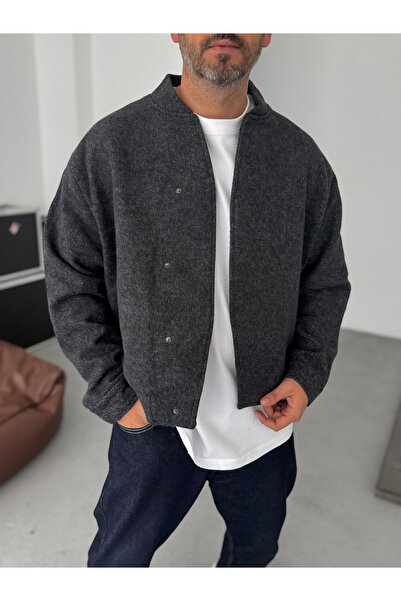 BYBASICMAN Μαύρο μπουφάν με κουμπιά BRY-110-08