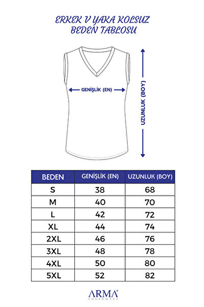 Arma Yıldız 3 Pieces Gray Sleeveless Men's Undershirt V-Neck Zero Sleeve T-Shirt 100% Cotton