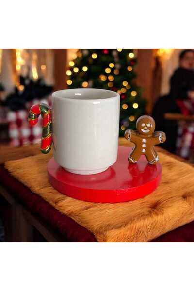 e&e süs dükkanı Christmas Cup Model with Cookie Man Figure
