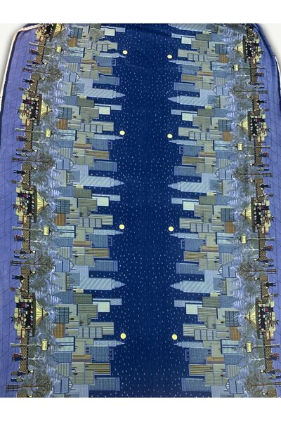 Yiğit Kumaş قماش صوف ناعم يعرض منظرًا ليلًا للمدينة - قماش شتوي ناعم ودافئ ومرسوم