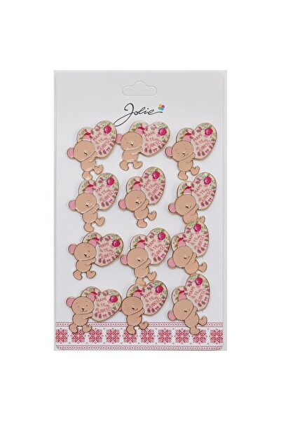 dng Set of 12 Spring Mărțișor Brooches with Message "Mom I Love You"