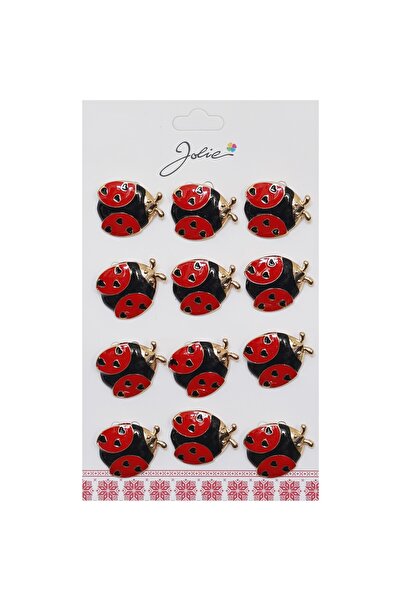 Flippy Set of 12 Spring Martisor Brooches Ladybug, Jolie