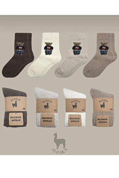 ragistore 4-Piece Teddy Bear Women's Alpaca Wool Winter Thick Socks