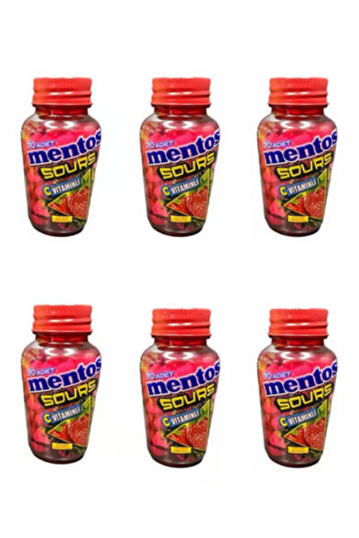 Mentos Sours Çilek Aromalı C Vitaminli Tablet Şekerleme 49 g x 6