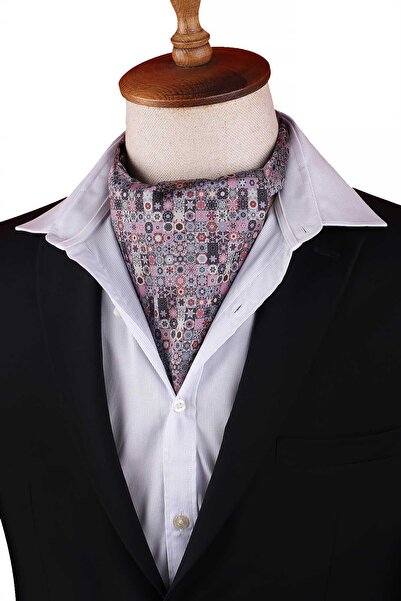 Kravatkolik Multi-Colored Mosaic Motif Pattern Men's Scarf Ascot K666