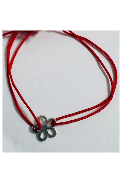 Jolie Silver Brățară reglabilă cu șnur, argint 925, margaretă,