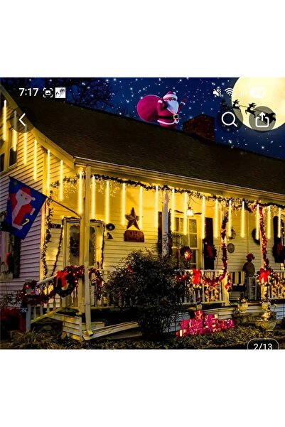 Issa Inst LED 4m fir de Craciun ALB CALD,Ploaie de Meteoriti 8 Tuburi 50Cm,Ca...