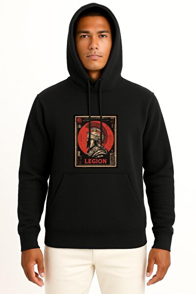Bahriyeli Collection Hooded Roma Legionary Chest Printed Unisex Sweatshirt
