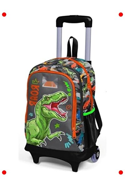 markentegra Dinosaur Patterned Light-Up Wheeled Trolley Bag - Men's