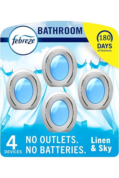 Febreze Bathroom Air Freshener, Linen & Sky Scent, 4 Count