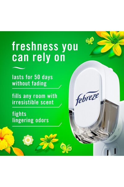 Febreze Plug In Air Freshener Starter Kit, Gain Original Scent, Warmer + 2 Refills