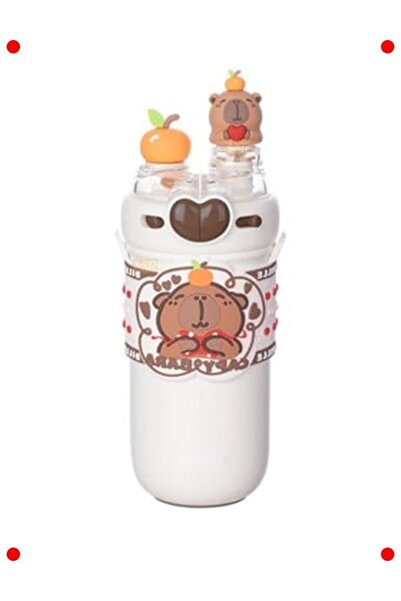 hepsiibirarada 520ml Animal Pattern Stainless Steel Thermos - with Straw