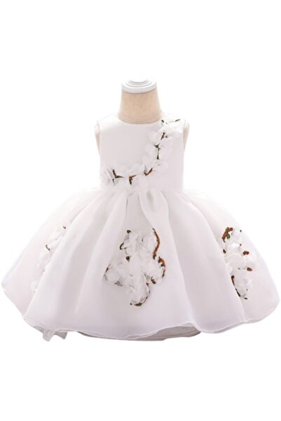 OEM Elegant white dress for girls 1 year