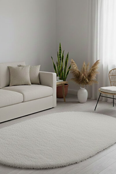 Ayduran Tavşan tüyü post peluş beyaz ithal premium kalite süet tabanlı halı