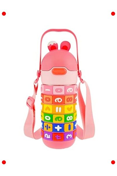 markentegra Children's Steel Thermos Flask with Straw – Pink 430ml