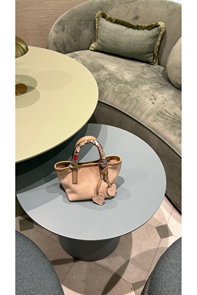 Merve Bayraktar Beige Real Suede Bag