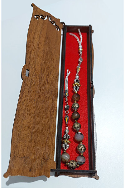 aytens سبحة زاماك زازا مصنوعة يدويًا من النحاس المزخرف والأحجار الطبيعية - تص...