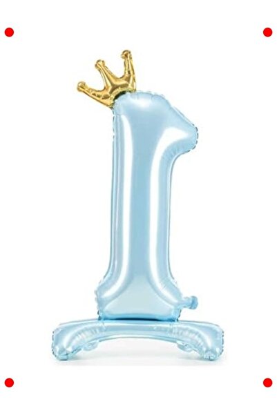 markentegra Smart King Crowned Number Balloon – Baby Blue 76 cm