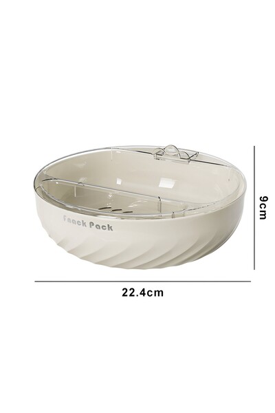 Flippy Two-layer Bowl for Fruits and Vegetables, Drainage Layer, 22.4x9 cm, Cream