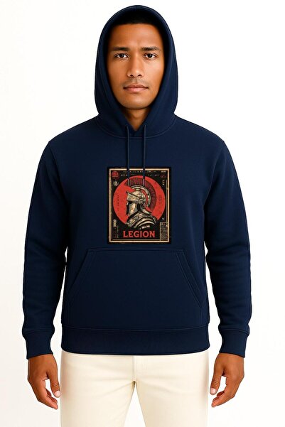 Bahriyeli Collection Hooded Roma Legionary Chest Printed Unisex Sweatshirt