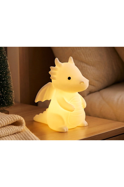 Atsutech Sevimli Ejderha Pilli Mum Gece Lambası | 3D Baskı Dekor | Tealight S...
