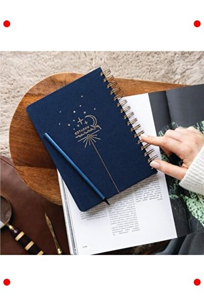 markentegra A5 Linen Cover Irregular Spiral Agenda - Navy Blue