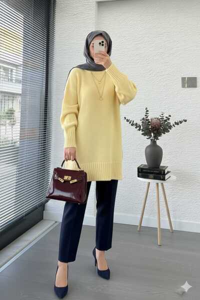 lizge giyim Women's Premium Oversized Trend Trico Sweater