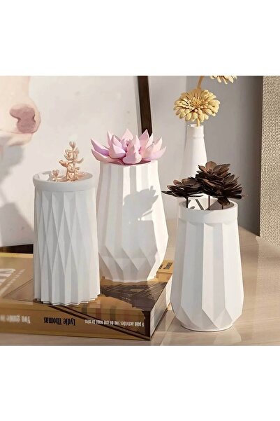 srs dizayn طقم مزهريات ثلاثية من الرخام المصبوب على الطراز الاسكندنافي