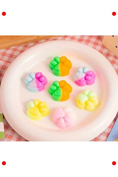 larstkas 6 Adet Sevimli Kedi Patisi Stres Oyuncakları