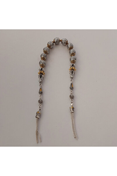 aytens Master Crafted Zamak Zaza Prayer Beads with Brass Inlay and Natural Stones - Special Design