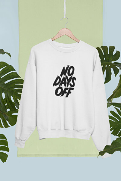 MG No Days Off Printed Cotton Long Sleeve 3 Thread Sha Fleece-Lined Nisex Sweatshirt