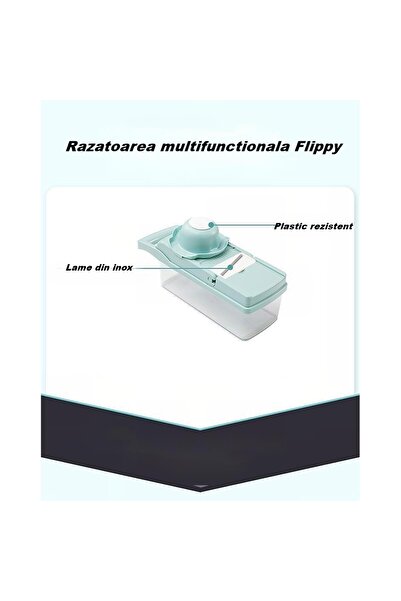 Flippy Multifunctional 8-in-1 Slicer & Grater for Fruits & Vegetables, 10 pcs, Blue/White