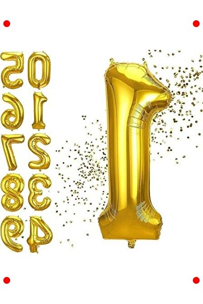 markentegra 1 Year Old Gold Number Foil Balloon - 102 cm Party Decoration