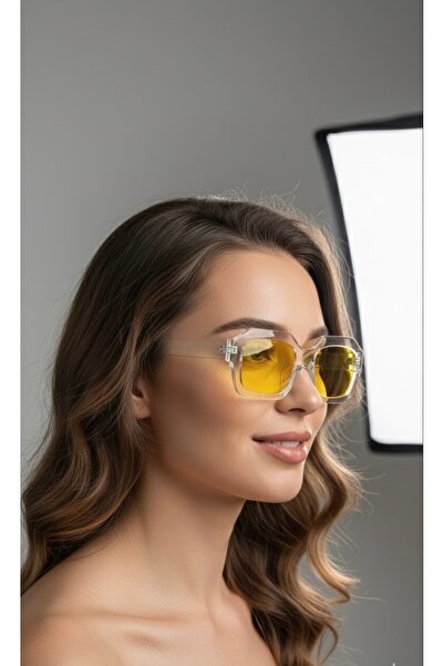 SADEN AKSESUAR LİNEA UV400 Korumalı Sarı Camlı Kadın Güneş Gözlüğü – Trend & ...